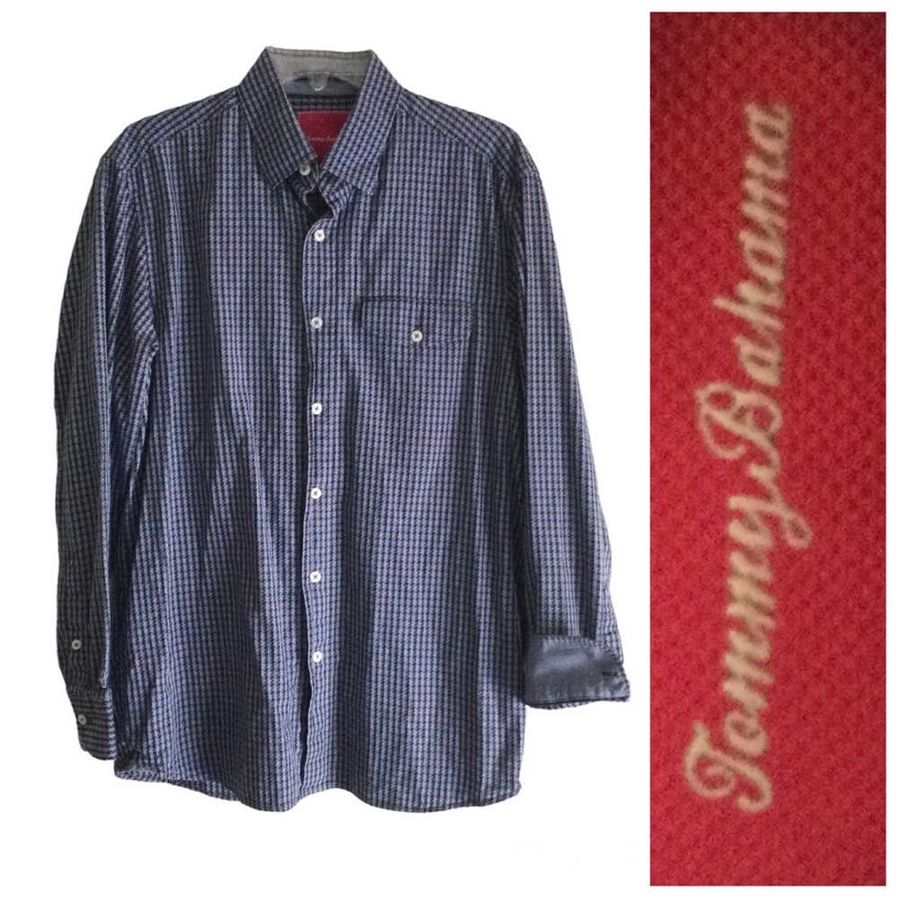 TOMMY BAHAMA Geo Print Button Down Cotton Shirt Men’s Medium